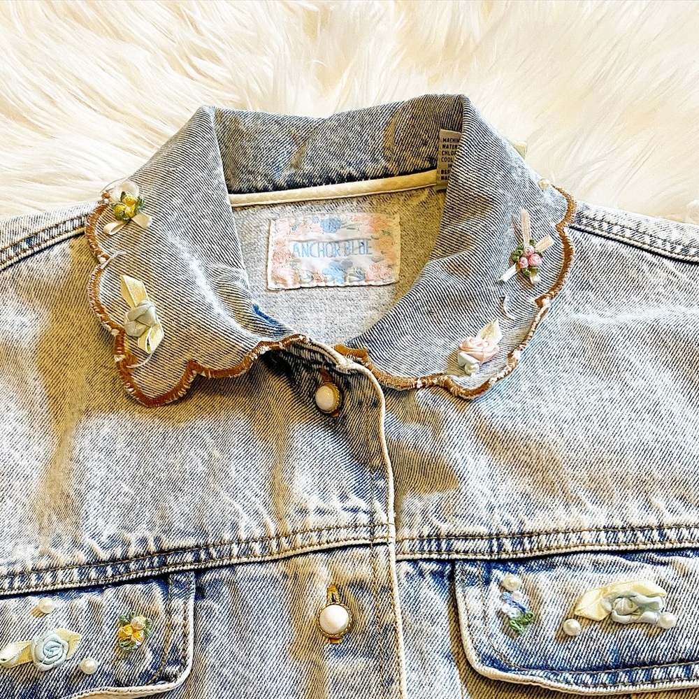 Anchor Blue Vintage Faded Denim Oversized Jacket M